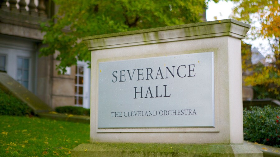 Severance Hall which includes signage