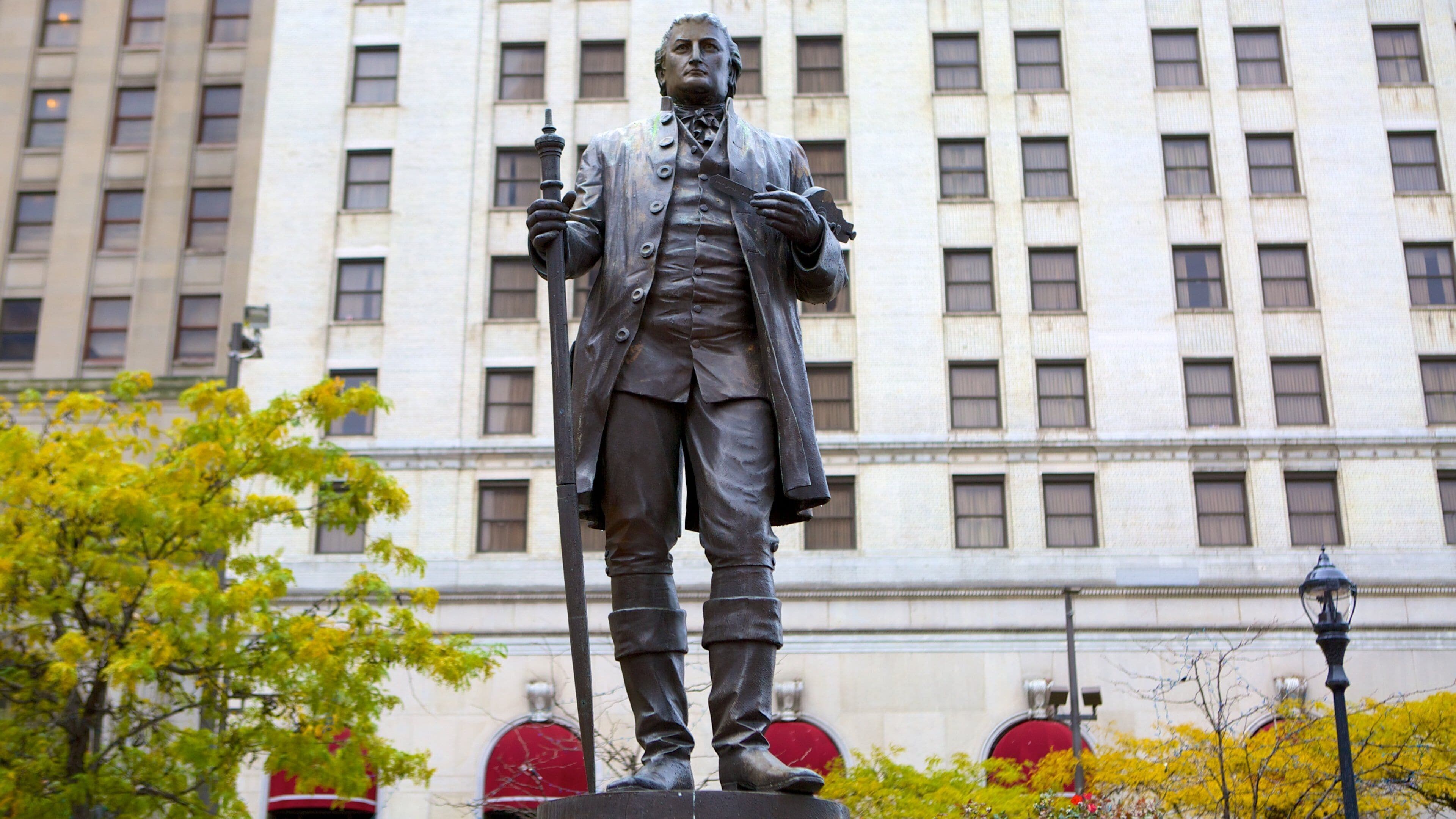 Terminal Tower featuring a statue or sculpture