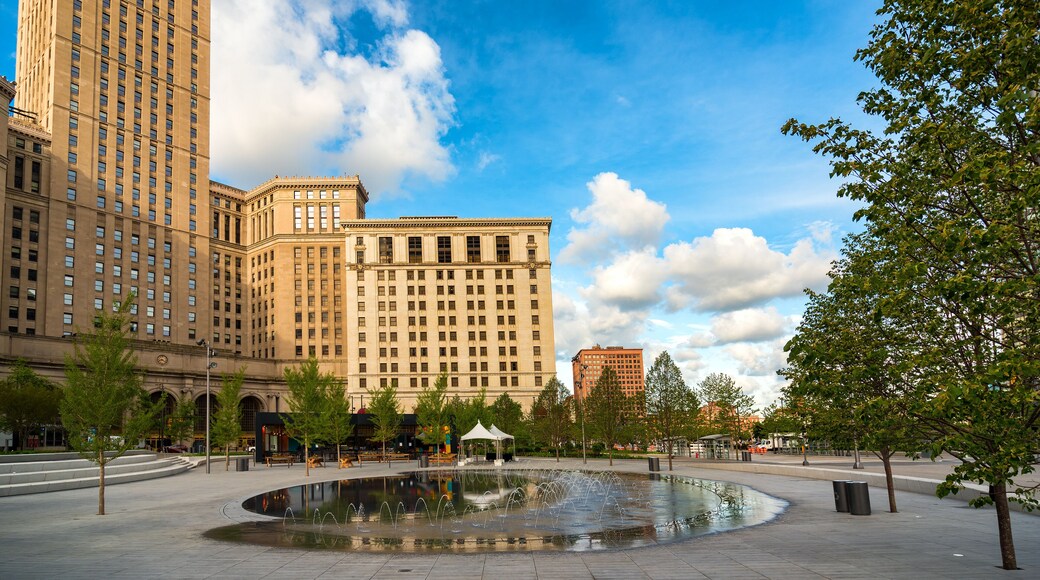 The splash pond in Cleveland Ohio's recently renovated Public Square