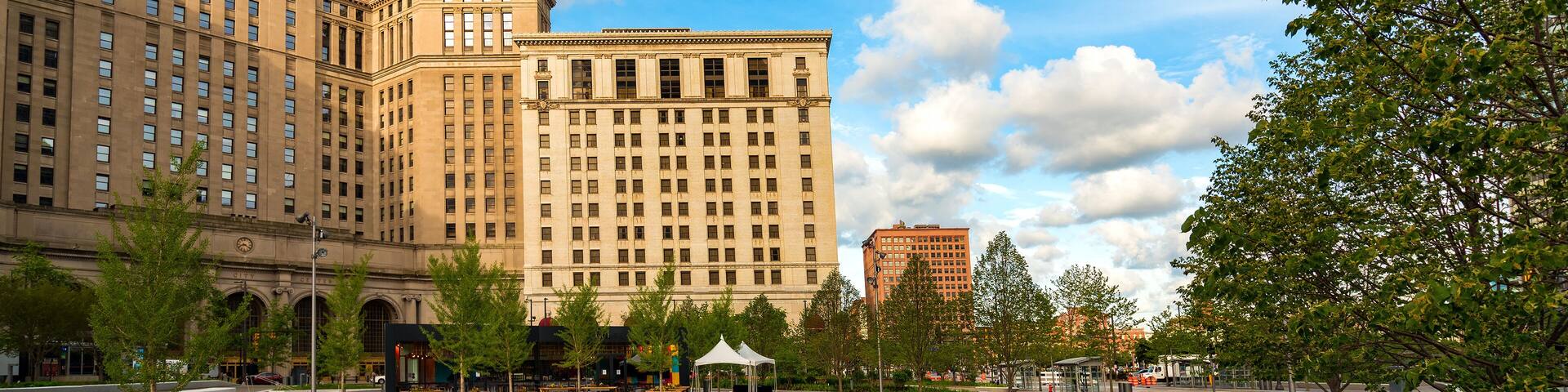 The splash pond in Cleveland Ohio's recently renovated Public Square
