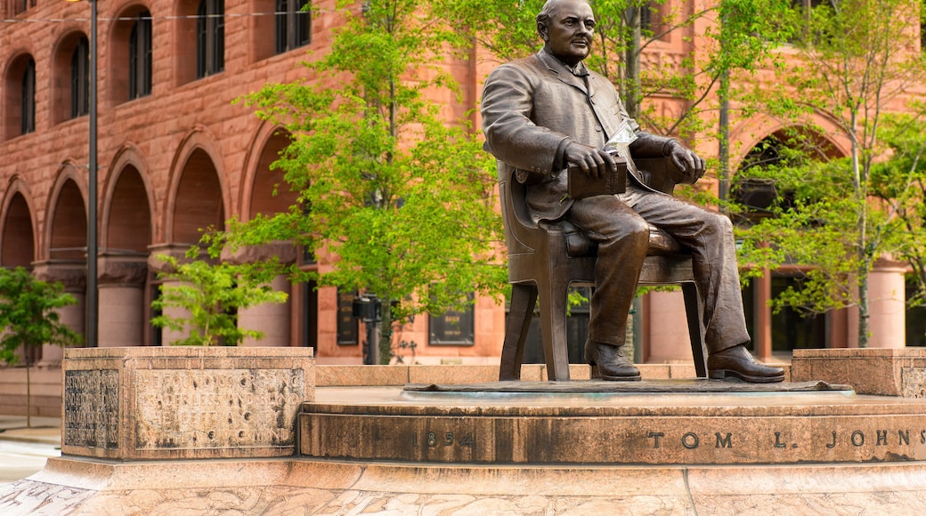 Tom Johnson statue (created in 1916) on Public Square, commemorating Cleveland's popular mayor, 1901-1909