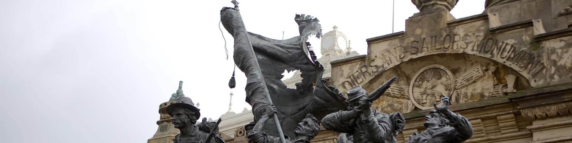 Soldiers and Sailors Monument which includes a monument, a statue or sculpture and heritage architecture