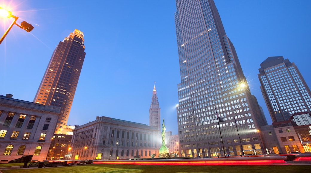 Skyline of Cleveland at dawn, USA