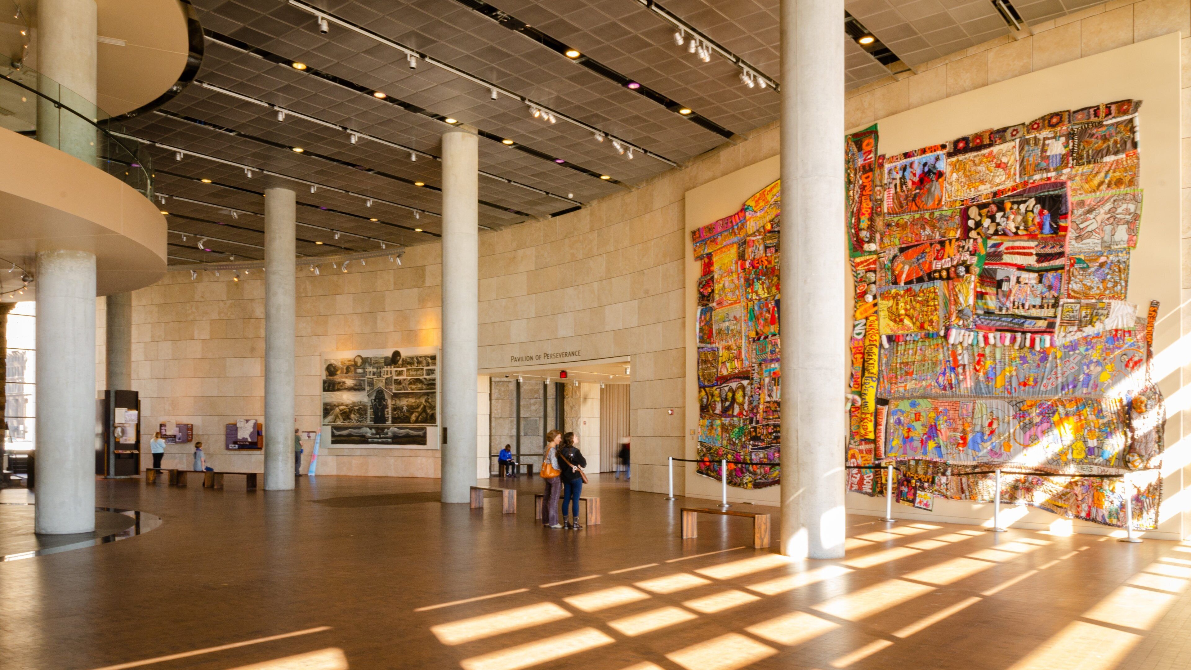 National Underground Railroad Freedom Center featuring interior views and art as well as a couple