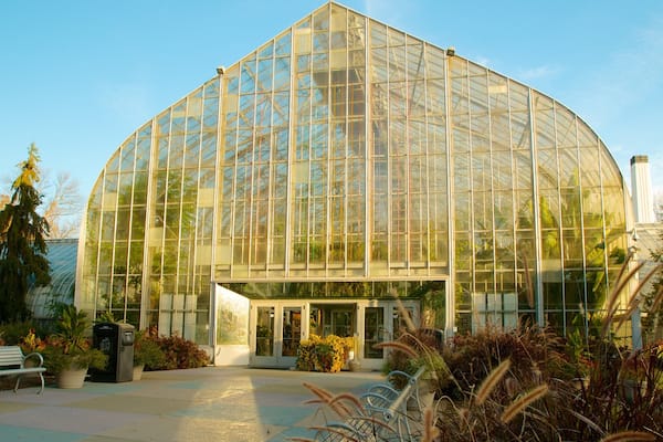 Krohn Conservatory showing a park and modern architecture