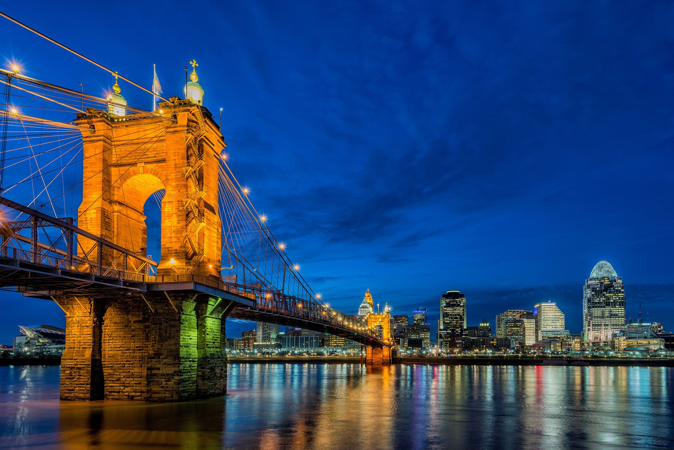 Twilight skyline, Cincinnati Ohio