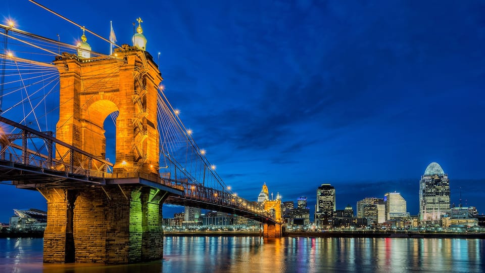 Twilight skyline, Cincinnati Ohio