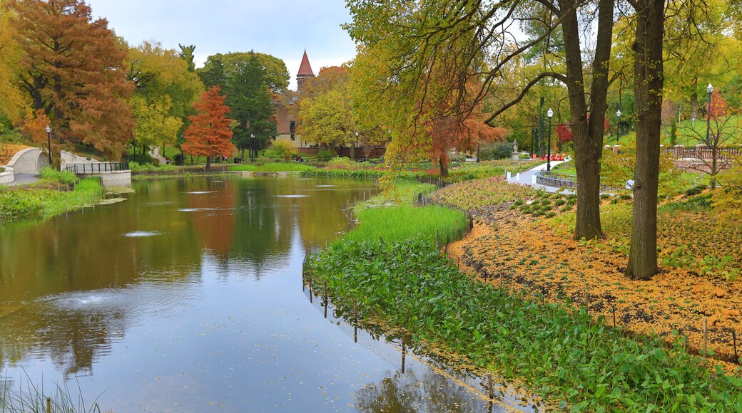 Mirror Lake on the campus of The Ohio State University is a popular landmark. Recent renovations added extensive landscaping.