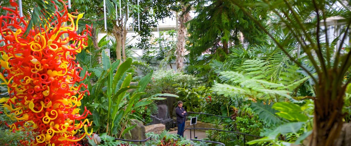 Franklin Park Conservatory and Botanical Gardens featuring a park and interior views