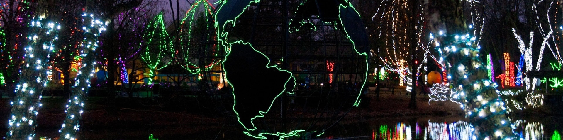 Columbus Zoo and Aquarium showing night scenes and zoo animals