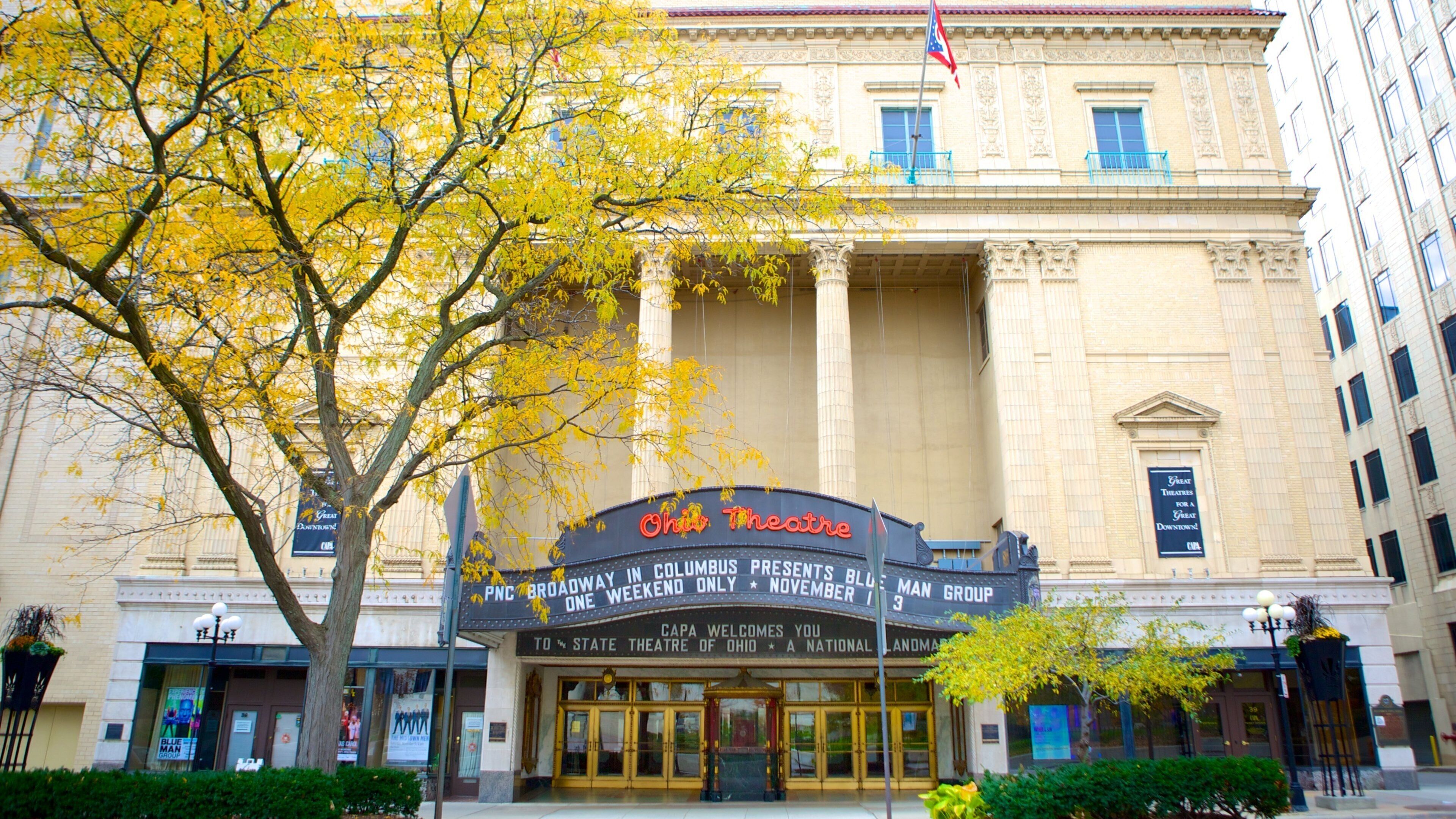 Ohio Theater which includes theatre scenes, heritage elements and signage