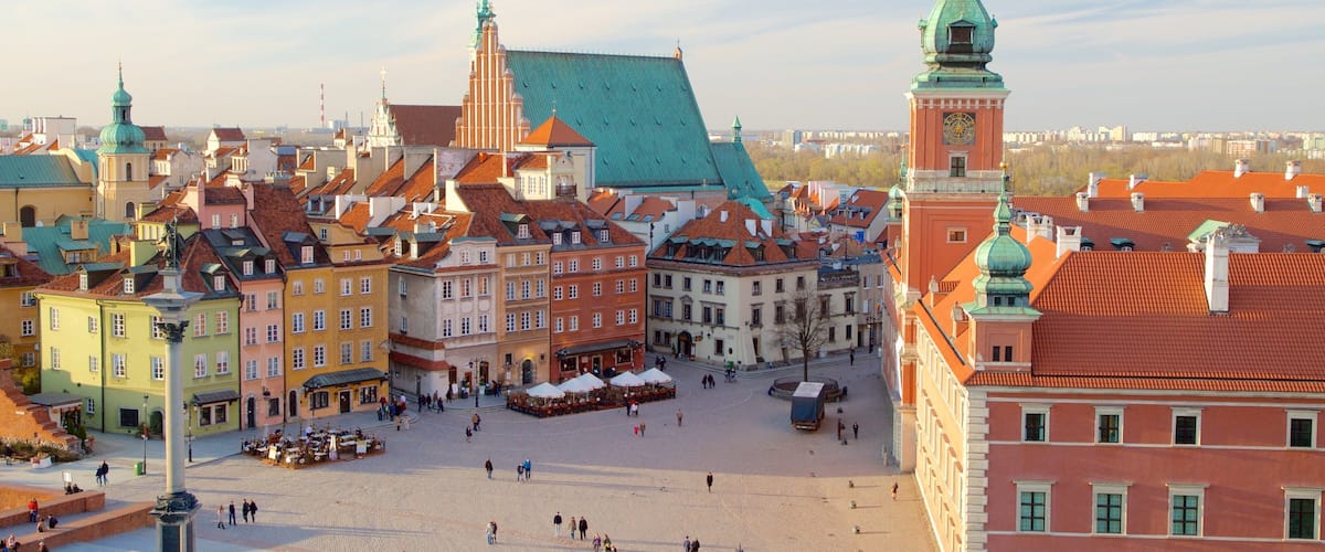 Castle Square which includes a square or plaza and a city