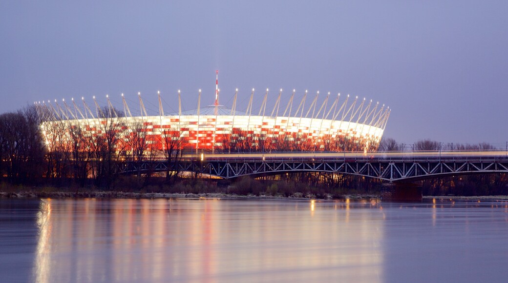 National stadion som inkluderer nattbilder