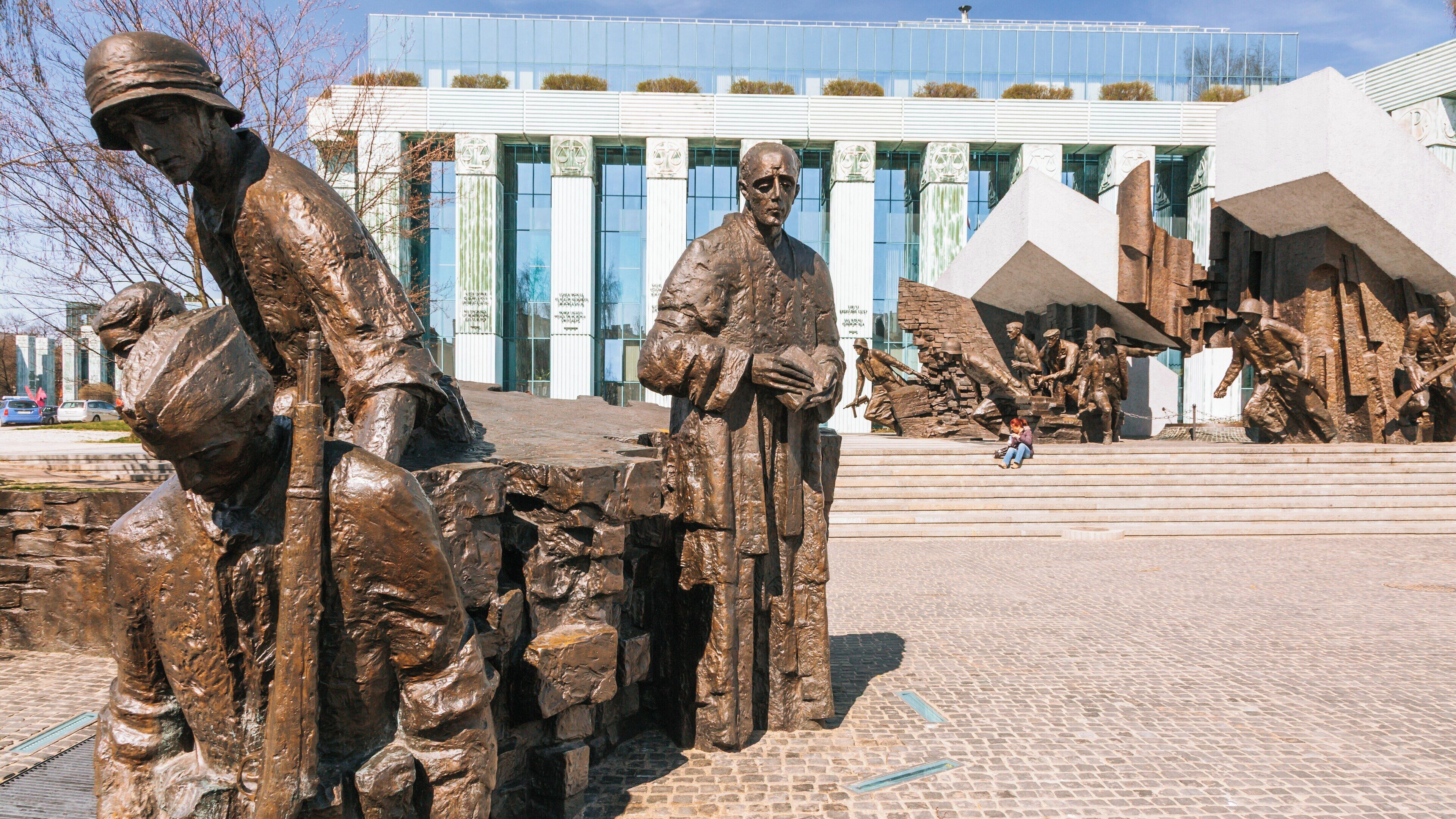 Warsaw Uprising Monument in Srodmiescie honors the bravery of Polish resistance fighters during World War II in Warsaw, Masovian Voivodeship, Poland