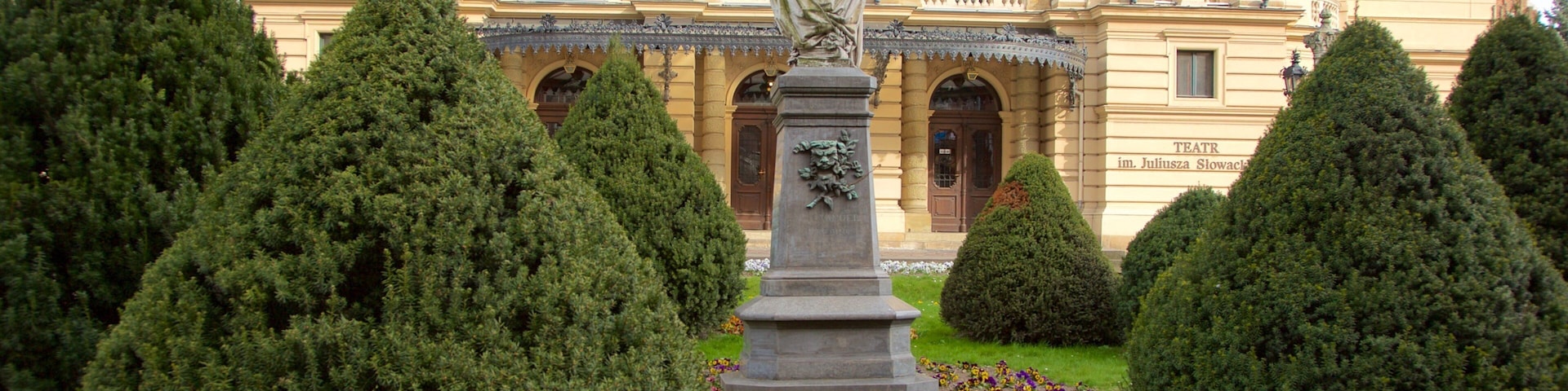 Juliusz Slowacki Theater which includes heritage architecture, theater scenes and heritage elements