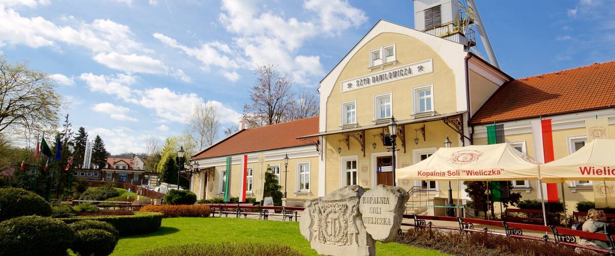 Mina de sal de Wieliczka ofreciendo un parque y elementos del patrimonio
