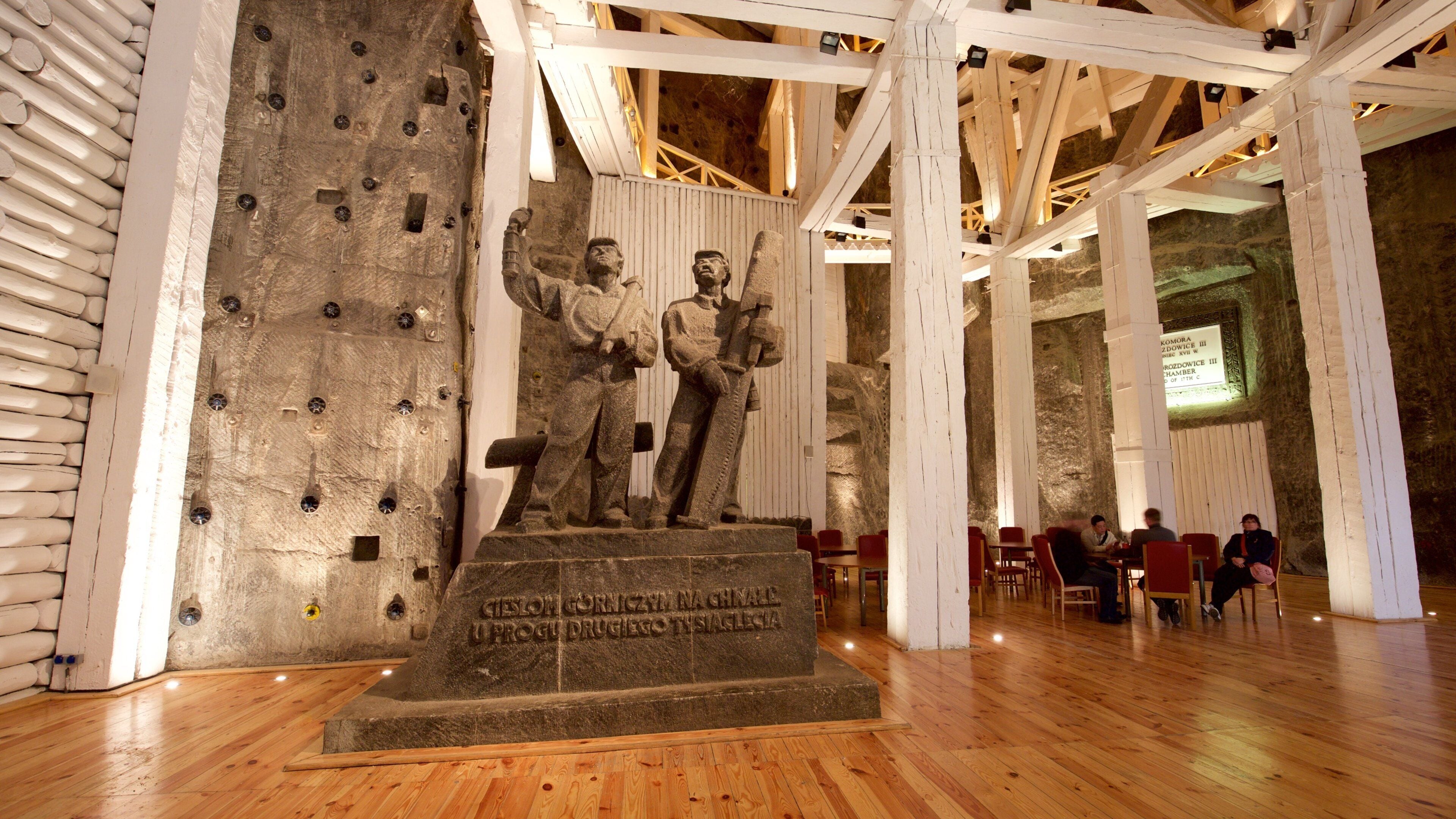 Wieliczka Salt Mine featuring interior views