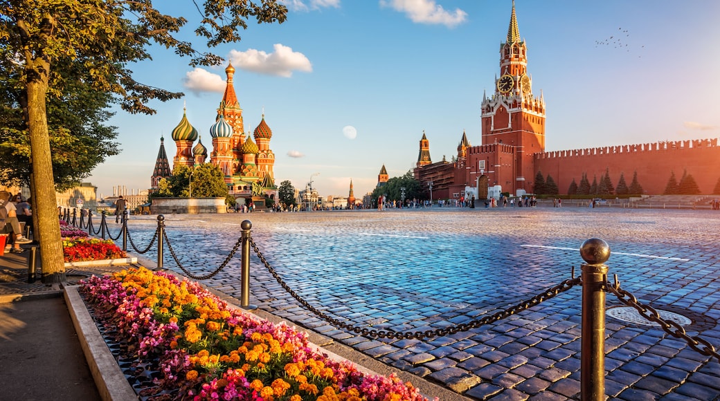 st. basil's cathedral and spassky tower on Red Square