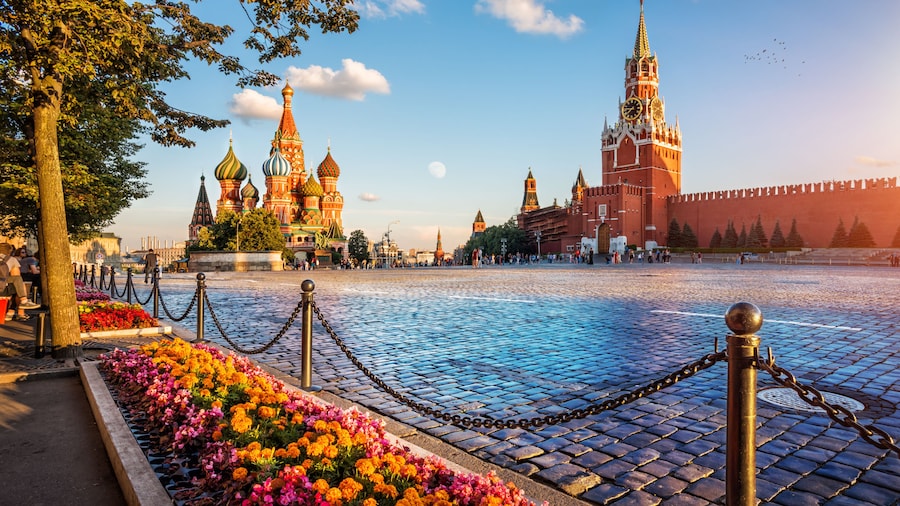 st. basil's cathedral and spassky tower on Red Square