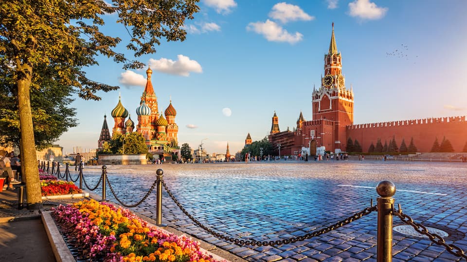 st. basil's cathedral and spassky tower on Red Square