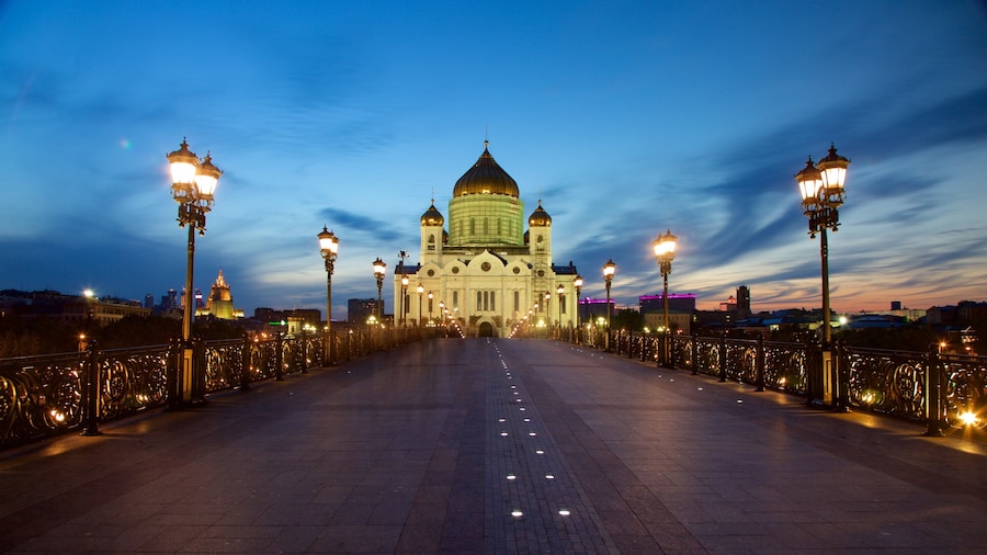 Cathedral of Christ the Savior featuring heritage architecture and night scenes