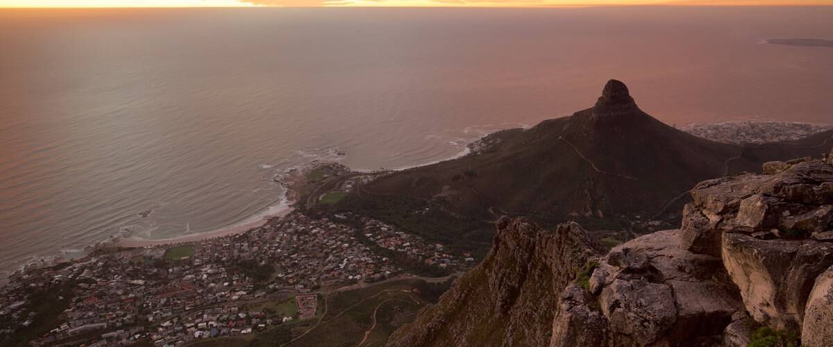 Lions Head qui includes coucher de soleil