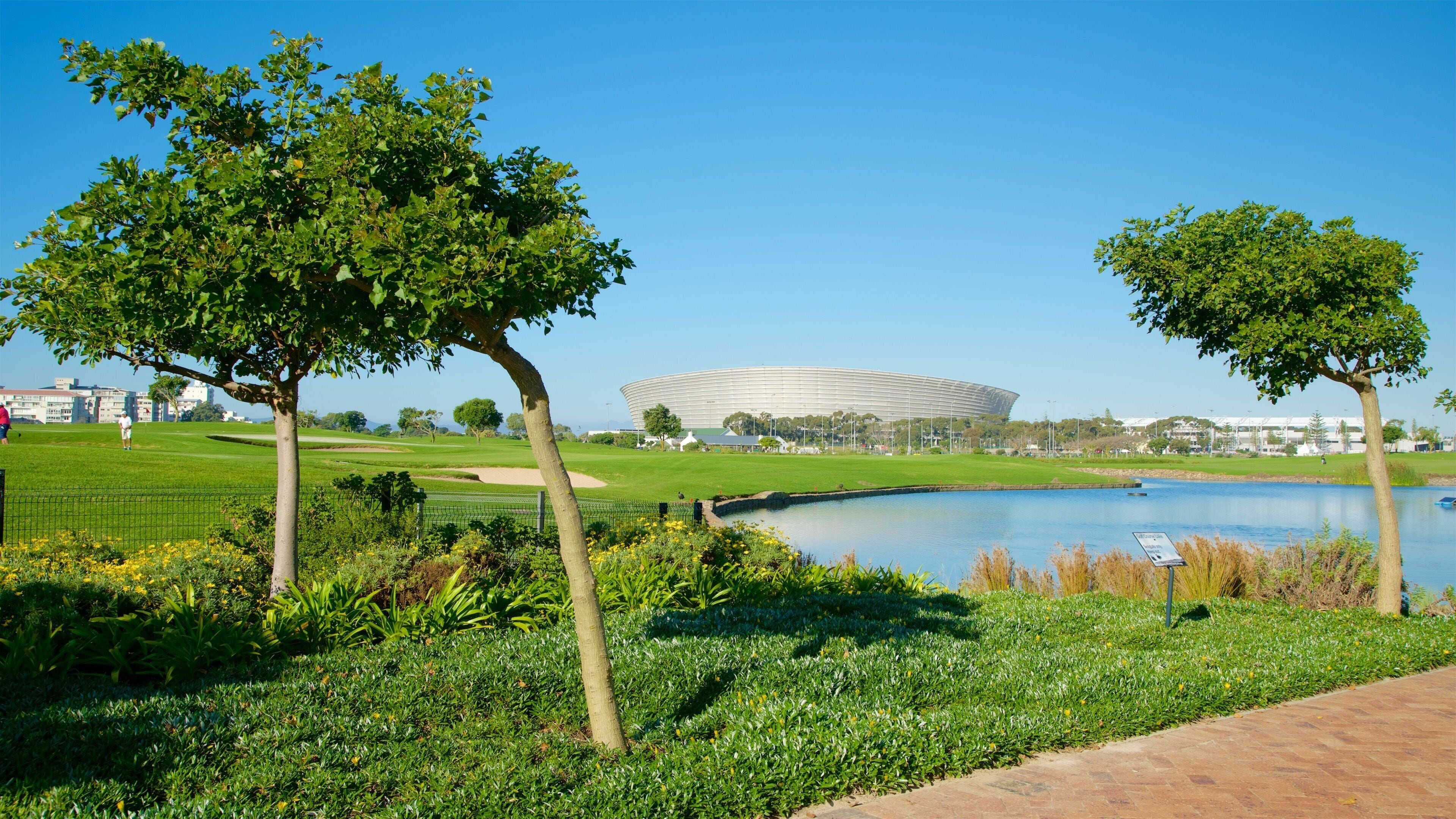 Groot Constantia Winery featuring a lake or waterhole and golf