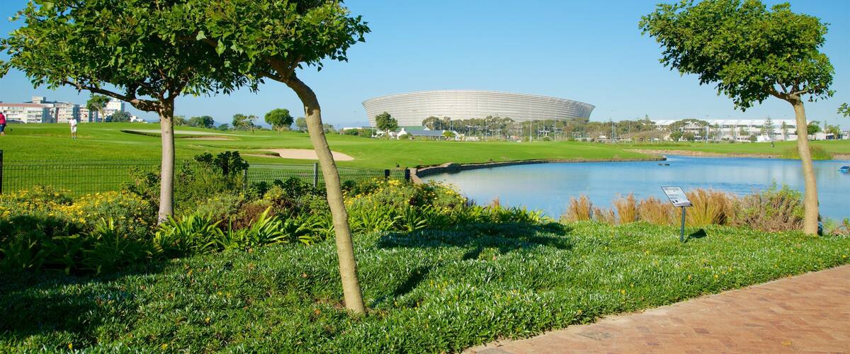 Groot Constantia Winery featuring a lake or waterhole and golf