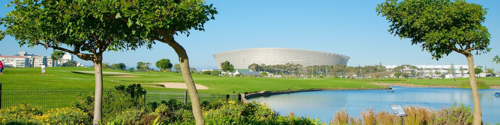 Groot Constantia Winery featuring a lake or waterhole and golf