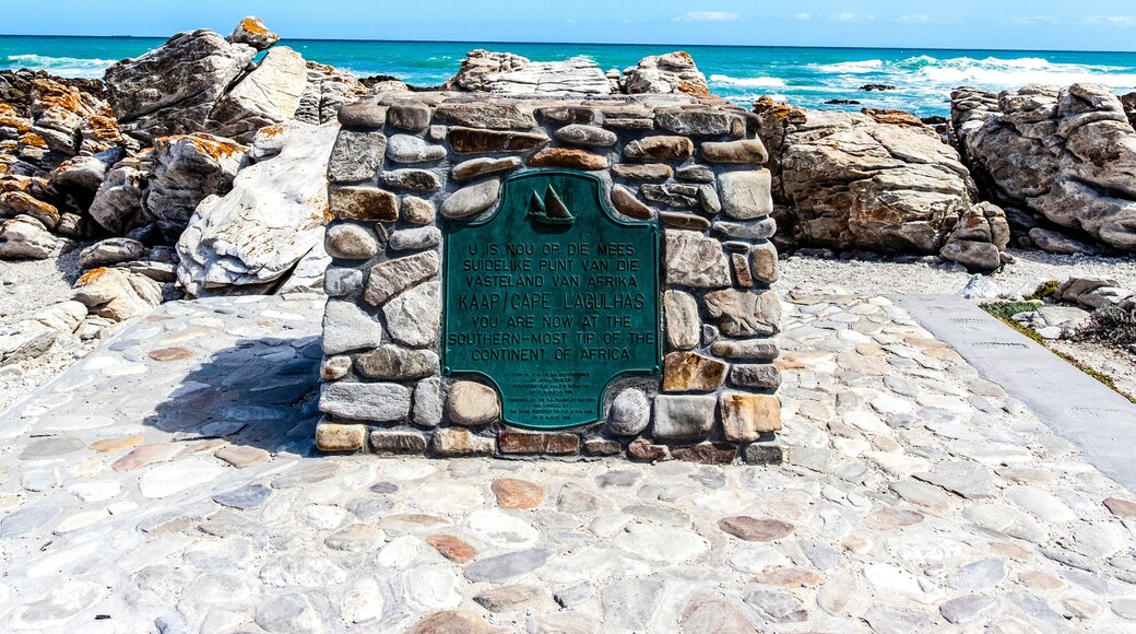 Monument for the most Southern tip of the African continent in Cape l'Agulhas, Western Cape, South Africa, Africa