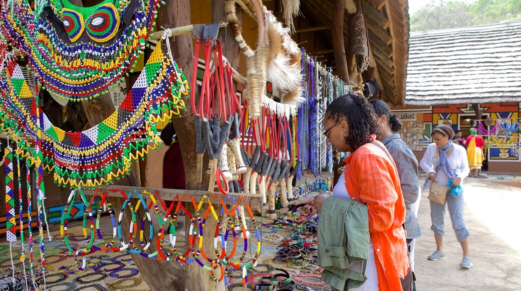 Lesedi Cultural Village which includes a small town or village, markets and shopping