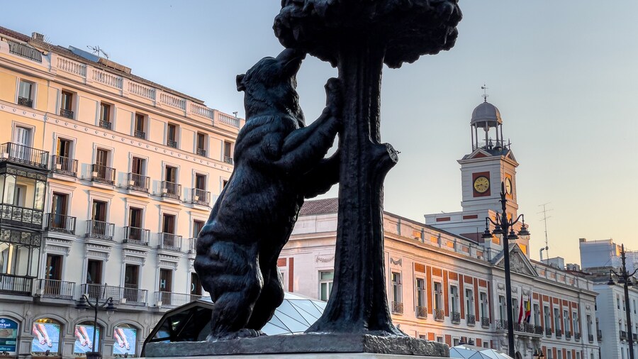 View of the iconic bear and the strawberry tree
