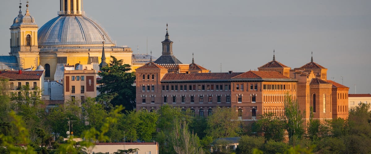 Temple of Debod featuring landscape views and heritage architecture