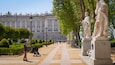 Plaza de Oriente showing a park, heritage architecture and a statue or sculpture