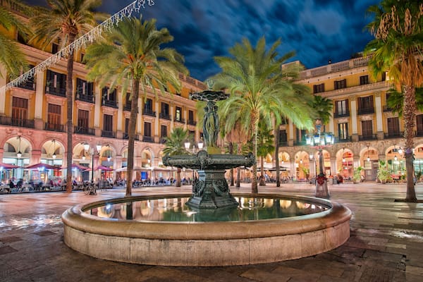 Placa Reial in Barcelona, Spain