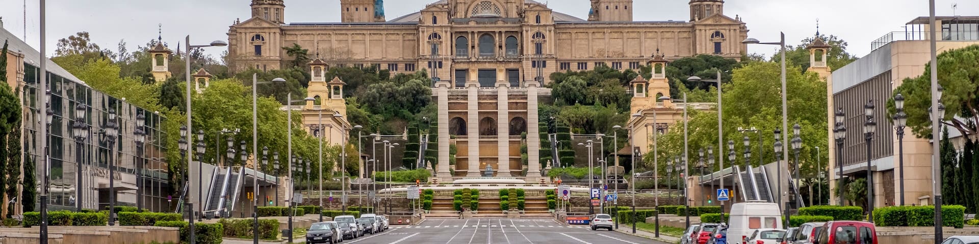 Mnac palace museum of contemporary art in Montjuic in the city of Barcelona
