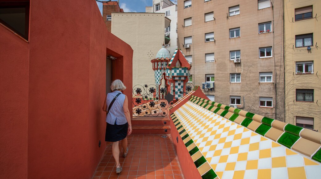 Casa Vicens showing a city as well as an individual femail