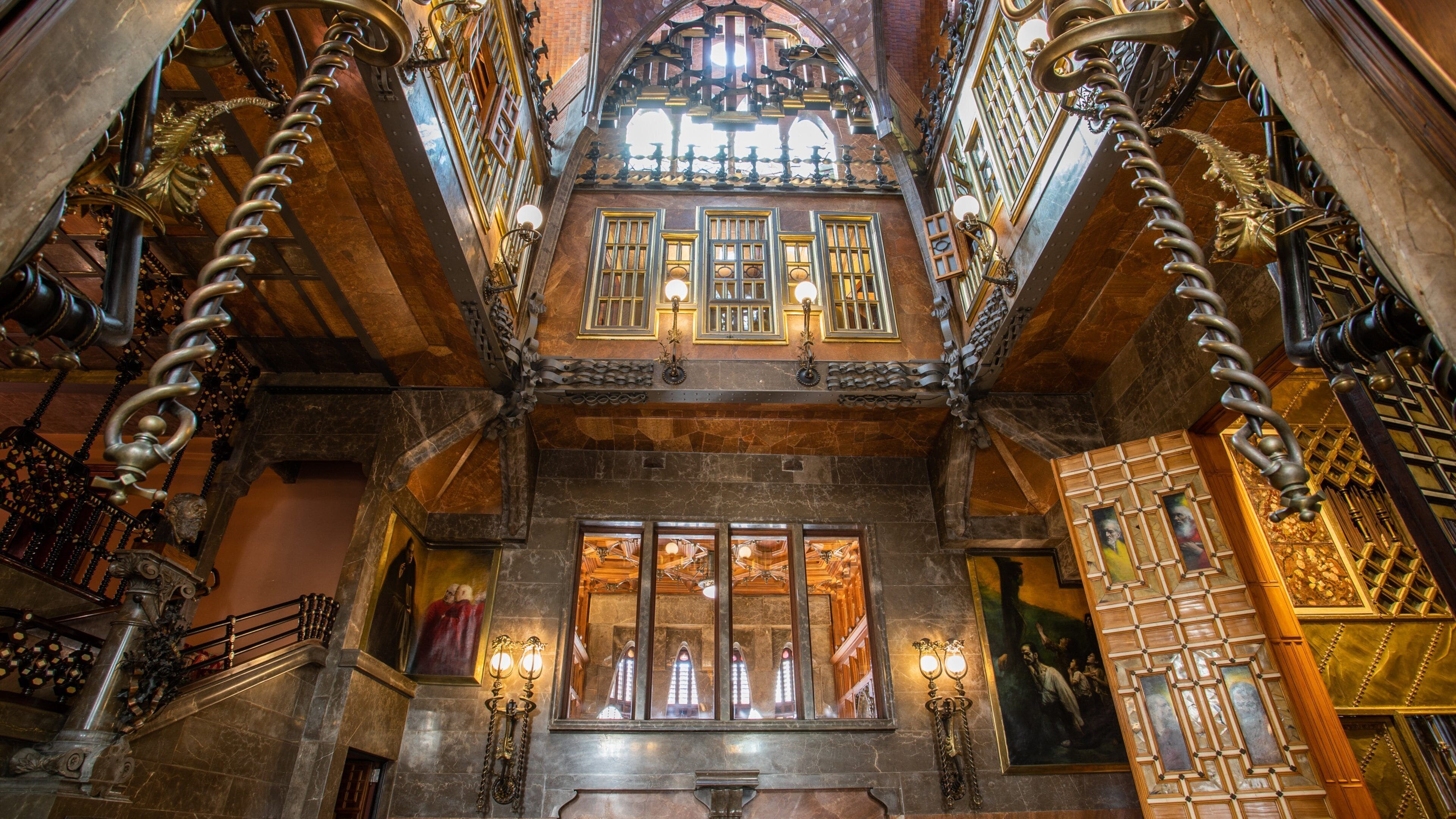 Palau Guell which includes heritage elements and interior views