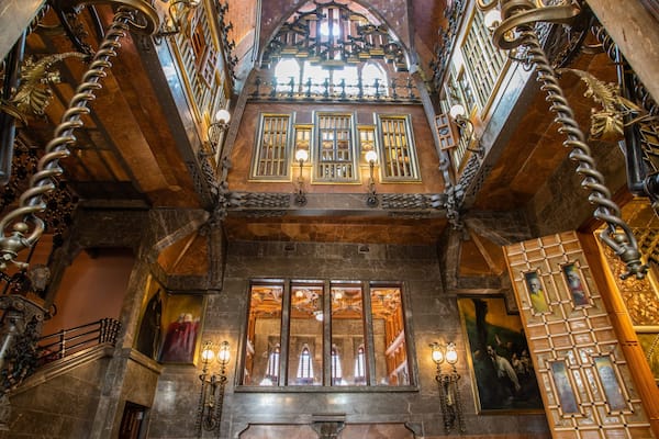 Palau Guell which includes heritage elements and interior views