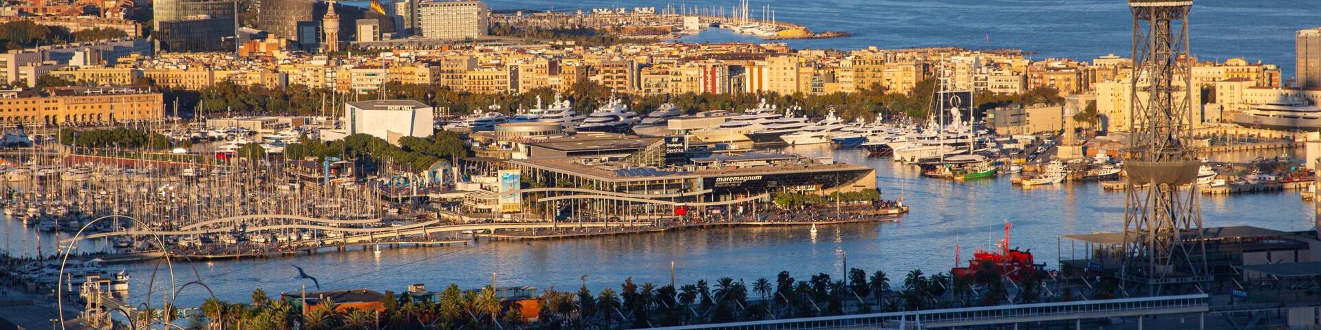 Port Vell featuring a city, general coastal views and a coastal town
