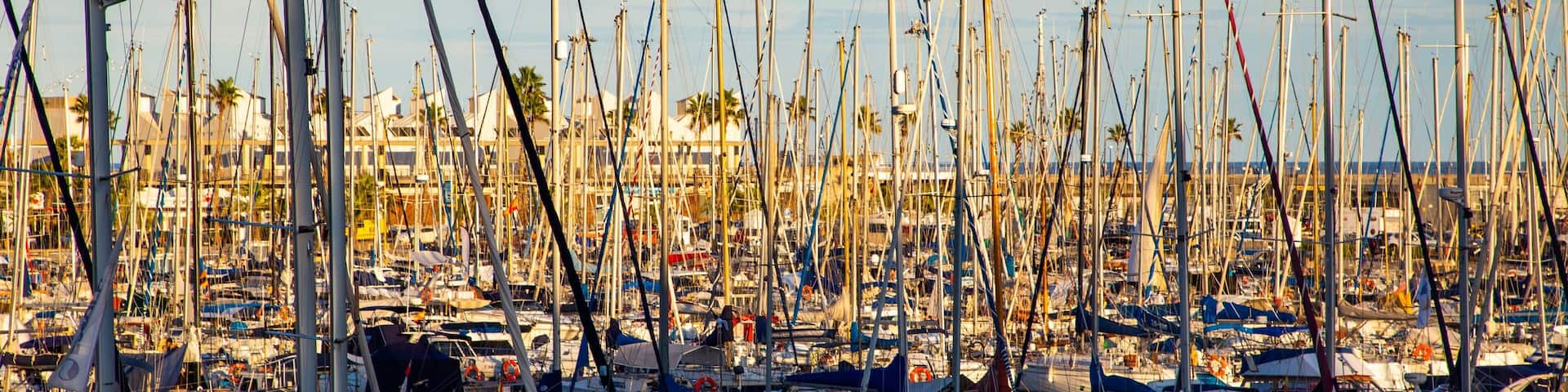 Port Olimpic featuring a bay or harbor