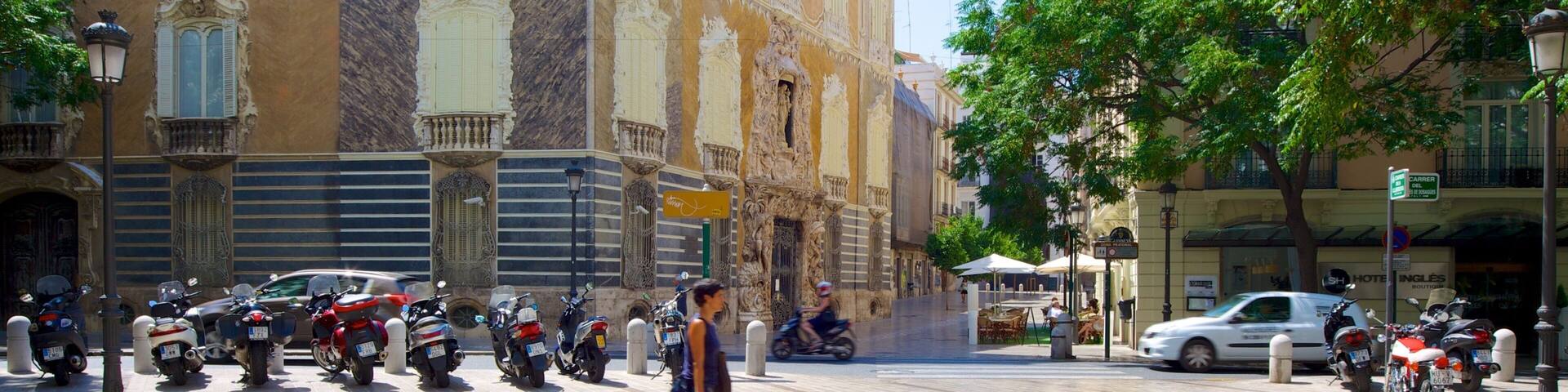 Palacio del Marqués de Dos Aguas welches beinhaltet historische Architektur, Platz oder Plaza und Straßenszenen