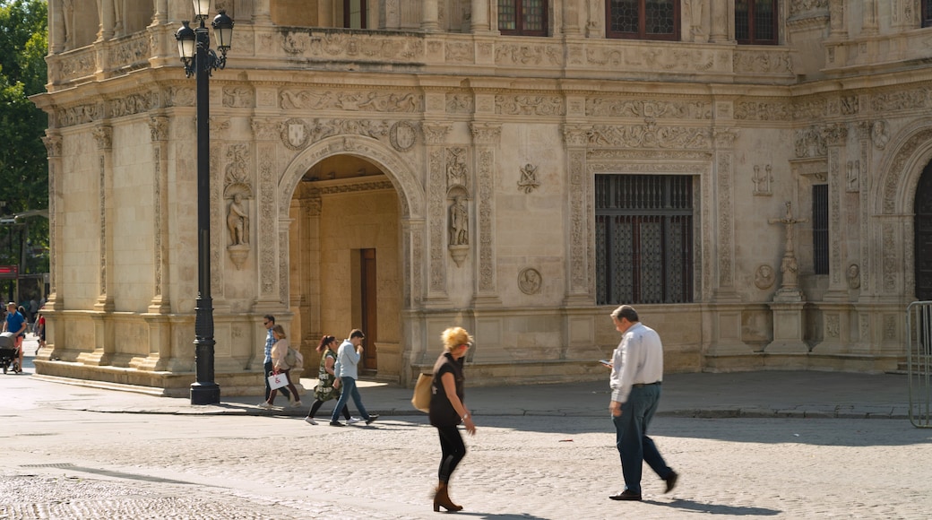 Seville Town Hall showing street scenes and heritage elements as well as a couple