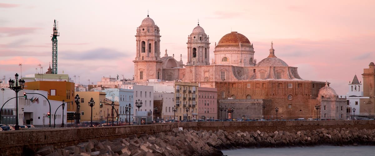 Catedral Nueva ofreciendo costa escarpada, vistas generales de la costa y una ciudad