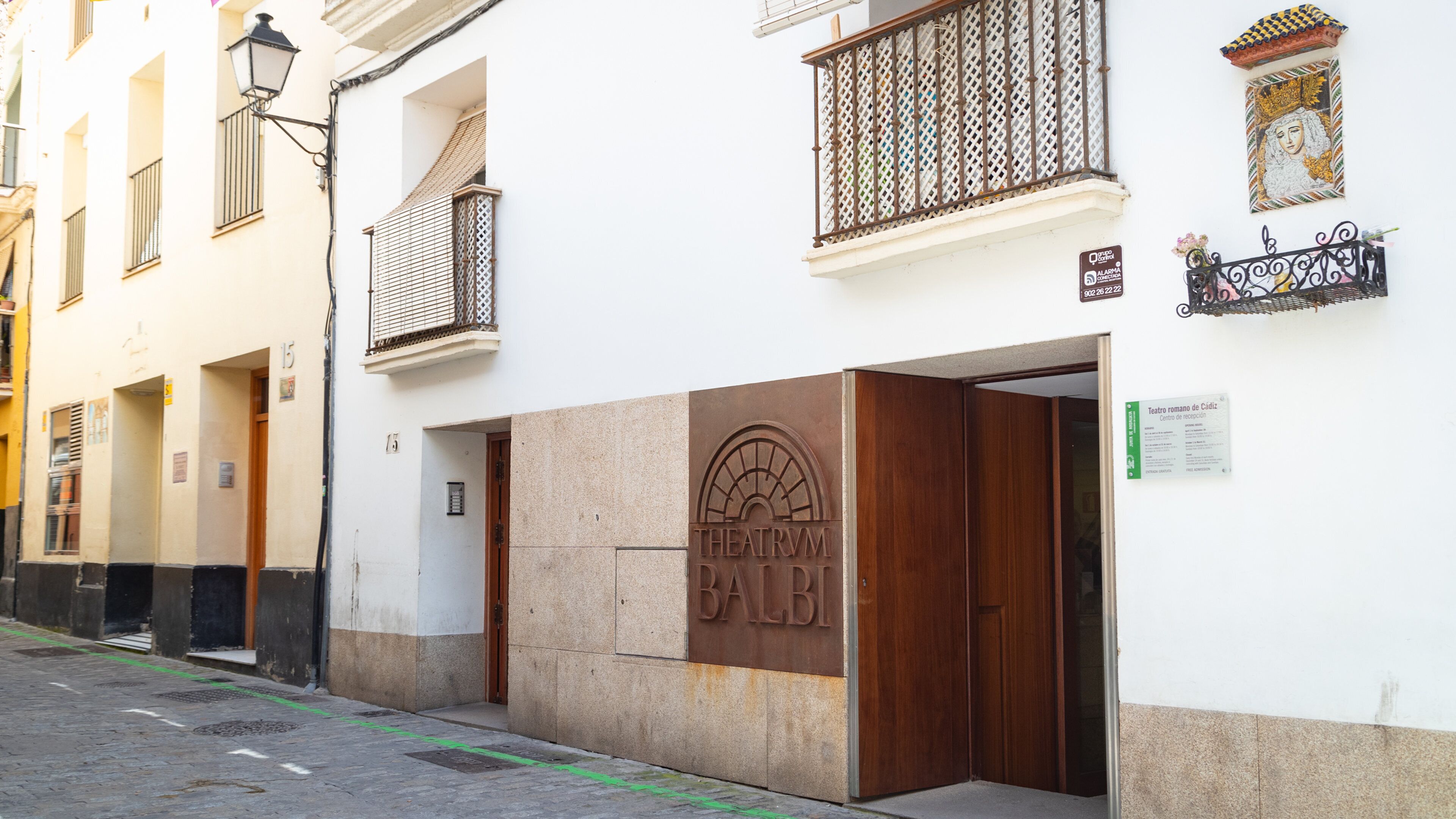 Roman Theater featuring signage
