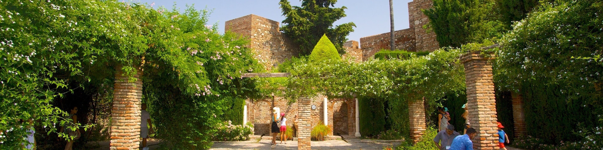 Alcazaba which includes a park, a city and heritage architecture