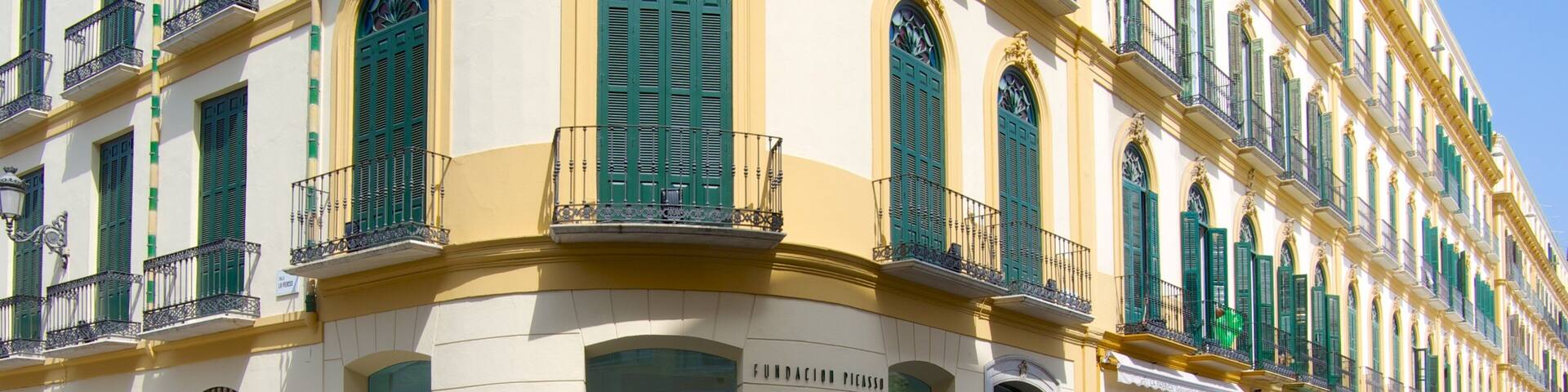 Picasso\'s Birthplace featuring a city and street scenes