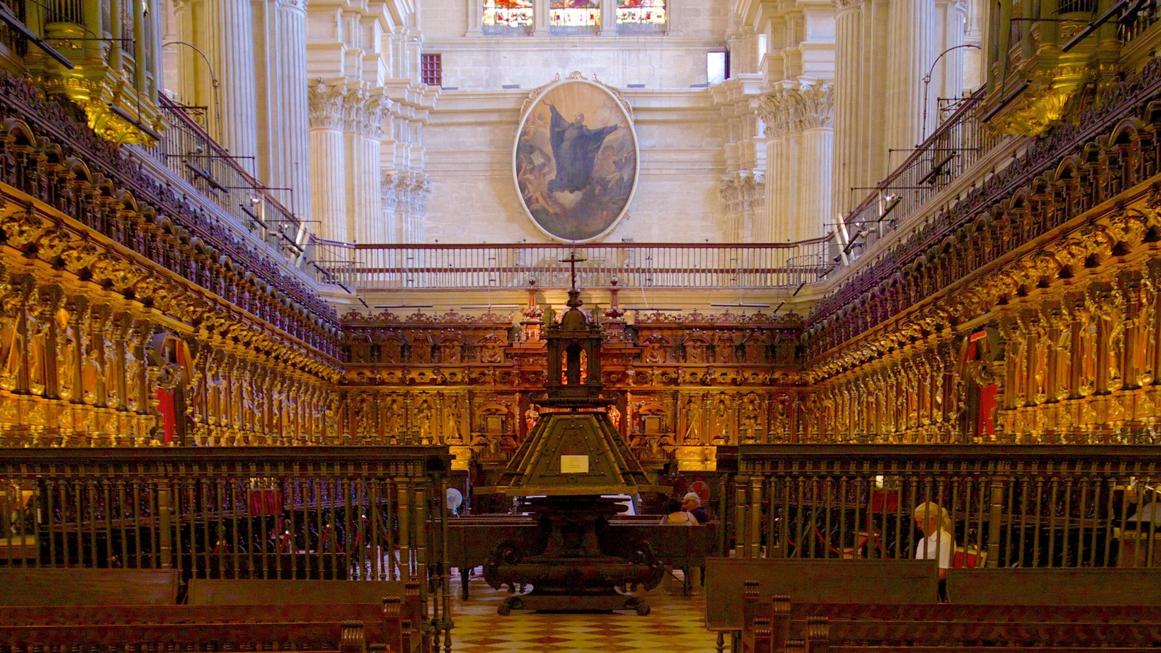 Málaga Cathedral showing interior views, heritage architecture and religious aspects