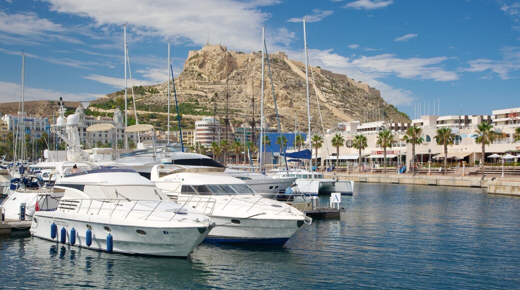 Alicante Harbour which includes a marina and a coastal town