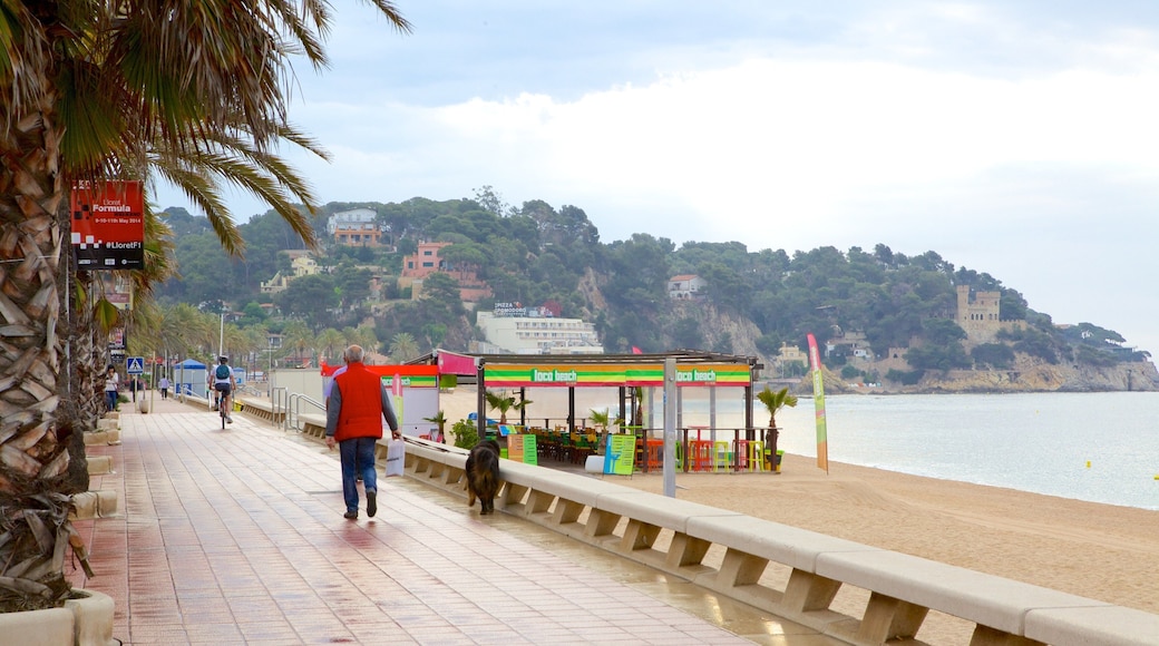 Lloret de Marin uimaranta joka esittÀÀ yleiset rantanÀkymÀt sekÀ yksi mies